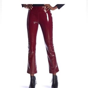 David Lerner NWOT Pants Faux Leather High Gloss Crop Pull On SZ S New $220